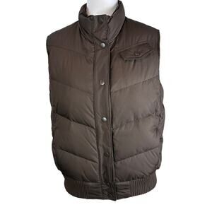 GAP Down Quilted Puffer Vest Size Medium Brown Pink